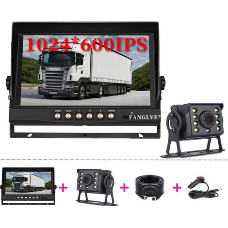 Caméra de surveillance sans fil intérieure et extérieure 2,4 GHz – Écran LCD 9 pouces – Angle de vision 120° – Alimentation 12–24 V – Compatible usage professionnel et domestique
