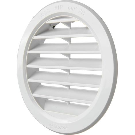 La Ventilazione T10B Grille de ventilation ronde en plastique a encastrer, blanc, diametre 120 mm (1/5)