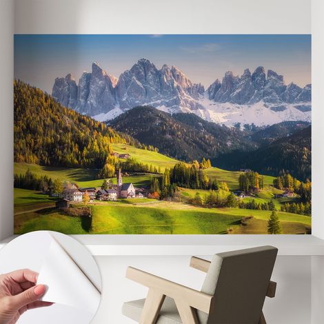 Papier peint adhésif avec colle pour décoration moderne de salon chambre à coucher cuisine et bureau Facile Paysage de montagne 104x70 cm (1/5)