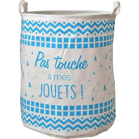 Grand panier à linge en toile avec poignée longue, panier à linge autoportant, seau rond imperméable pour vêtements, jouets et serviettes. Organisateur