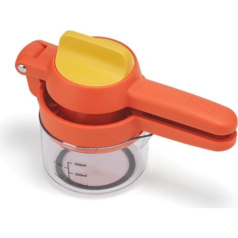 Presse-agrumes - JOSEPH JOSEPH - JuiceMax Plus - Orange - Verre doseur - Mécanisme presse et frotte (1/5)