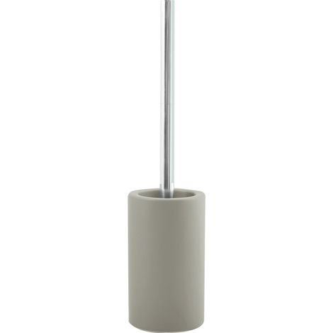 Brosse WC avec Support Céramique Tube Mat Taupe Mat