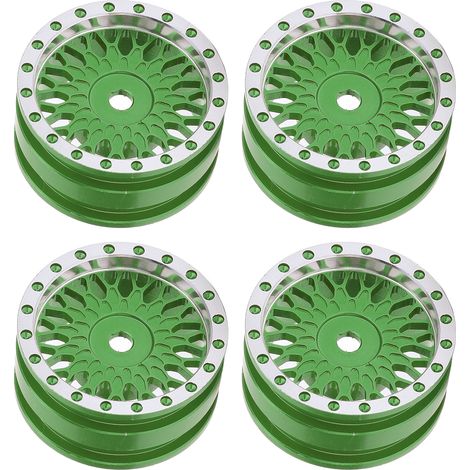 Lot de 4 moyeux métalliques pour roues RC AXIAL SCX24 AXI90081 AXI00001 AXI00002, accessoires 1/24 voiture télécommandée vert (1/5)
