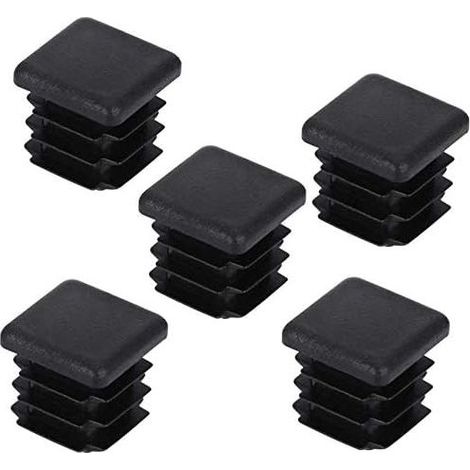 DECARETA 20 pcs Bouchon pour Pied de Chaisse,Bouchon pour Tuyau Carré, Capuchon pour Poteau Carré en Plastique pour Pieds de Meuble Trampoline Armoire Étagère Chaise, 25 25mm (1/5)