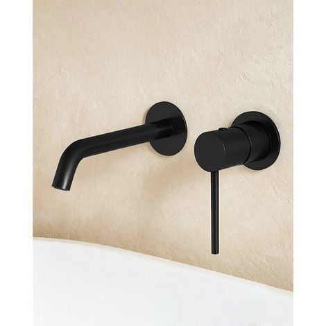 Miscelatore lavabo incasso a muro nero opaco Memo (1/2)