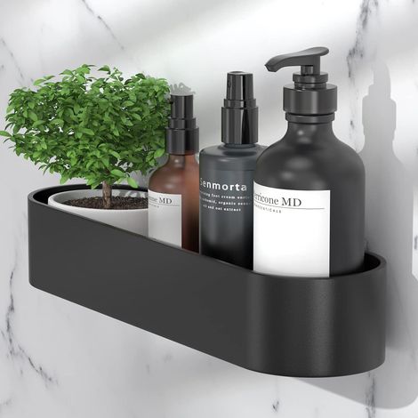 Étagère de douche -panier de douche avec support de rangement -Auto-adhésif sans clous -Aluminium spatial (1/5)