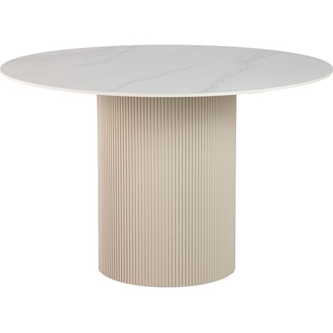 Table à manger en pierre blanche Orizaba 120 x 120 x 77 cm