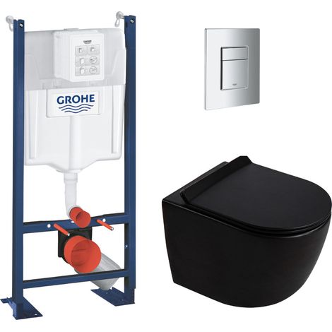 Rapid SL pack WC bâti autoportant + WC suspendu sans bride Ceramia PixL avec abattant SoftClose + plaque (GRRCEPXBMT05-FR)