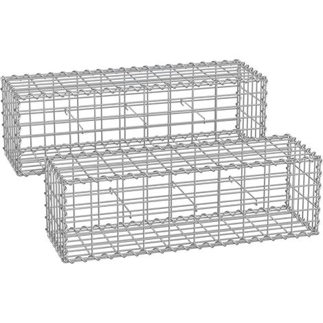 Jaula de gaviones de piedra de malla fina de metal de 5 x 10 cm de acero galvanizado antioxidante de 100 x 90 x 30 cm separador de pared para decoración de jardín 120003717