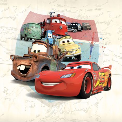 Komar Wandtapete - Disney und Pixar Cars Open Road - 250 x 250 cm - Vlies - für Kinderzimmer (1/3)