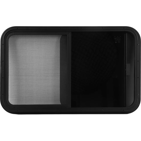 Fenêtre RV à angles arrondis, style coulissant, anti-UV, joint étanche, revêtement noir poudré, pour camping-car et véhicule utilitaire (1/5)