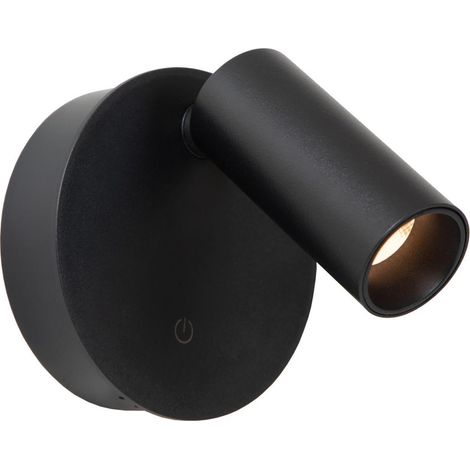 Lucide TONI - wiederaufladbare Wandstrahler / Wandleuchte - Akku/Batterie - Ø 8,1 cm - LED Dim. - CCT - 1x2W 2700K/4000K - Magnetisch - Schwarz (1/5)