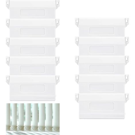 10 contrepoids blancs pour stores vénitiens verticaux, adaptés aux stores vénitiens et aux stores vénitiens verticaux. (1/5)