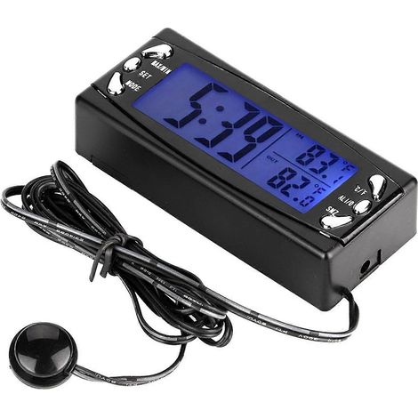 12V Digitales Auto-Thermometer mit LCD-Temperaturanzeige und Alarmfunktion, Fahrzeuguhr, CT23