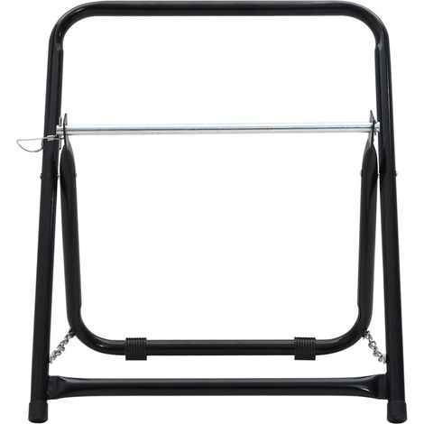 Chariot pour enrouleur de tuyau d'arrosage pliable en acier 45 kg noir 54 x 45 x 54 cm (1/3)