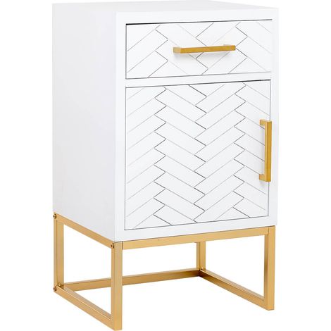 Mesita madera y metal 1 cajón y 1 puerta 42x36,5x71h cm (1/5)
