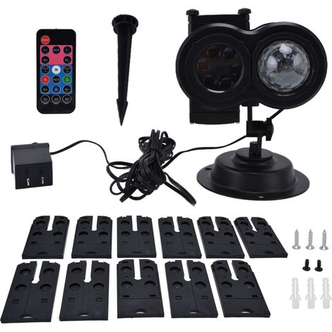 Lampe Projecteur LED avec Télécommande, Diapositives Paysage Incluses, Décoration Intérieure & Extérieure, 12 Motifs, 100-240V (1/5)