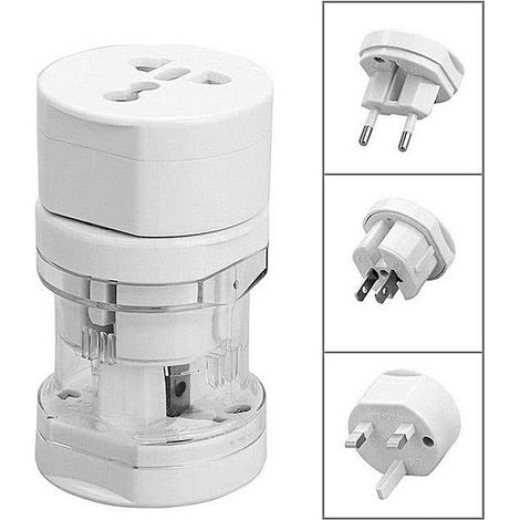Adaptador de corriente alterna Akyga AK-AD-61 para viajes internacionales, color blanco. (1/5)