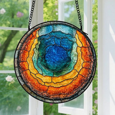 Capteur de soleil en vitrail - décoration spirituelle 9cm (1/4)