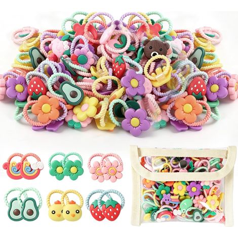 Élastique Cheveux Bebe Fille Mini Chouchou 100 Pièces Coloré (1/5)