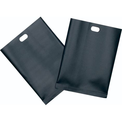 KitchenCraft - Set of 2 Wiederverwendbare Sandwich-Taschen, Antihaftbeschichtung, Kunststoff, Schwarz, 20,5 x 14,5 cm