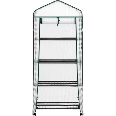 Invernadero piccolo con ruote e ripiani, 70 x 50 x 163 cm, bianco (1/5)