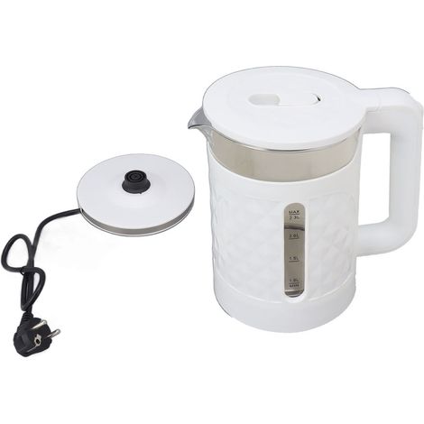 Bouilloire électrique 2000W arrêt automatique protection contre l'ébullition à sec double paroi eau chaude 2,3L fiche UE 220V blanc (1/5)