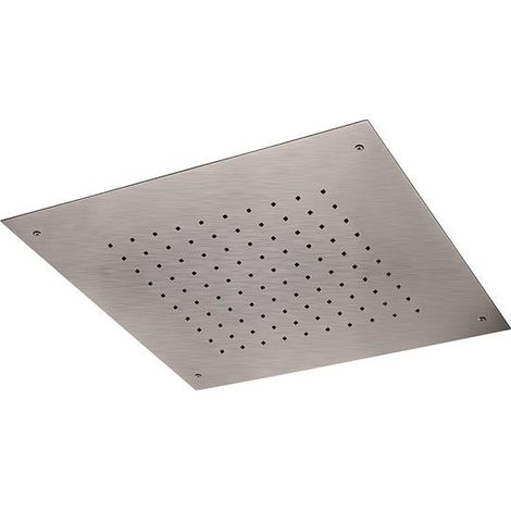 Soffione a soffitto in acciaio inox spazzolato quadrato