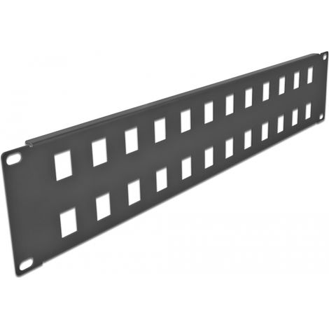 Delock Panel de conexiÃ³n Keystone de 19 de 24 puertos, 2U en negro