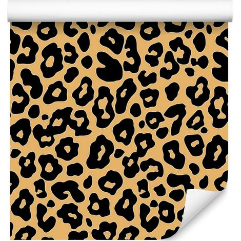 Papier peint imitation peau d'animal ocre, or et noir pour salon et chambre 50x1000 (1/5)