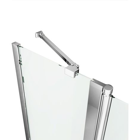Boromal Haltestange für Duschwand 500mm Stabilisator Haltestange mit Winkel Flexibel 180° Drehbar für Glasstärke 6-8mm Stabilisierungsstange für Dusche Walk-in Duschwände, 1 Stück