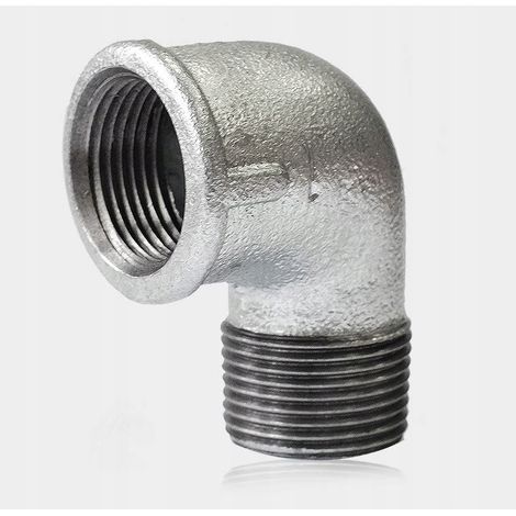 CODO DE BOQUILLA GALVANIZADO DE 3/8 PULGADAS DE ACERO GW/MZ