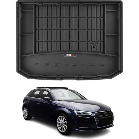 Tapis de Coffre 3D TPE Premium Compatible avec Audi A33 2014-2019 Bac de Protection de Coffre Intérieur antidérapant Revêtement de Coffre Bords Hauts pour Voiture Noir (1/5)