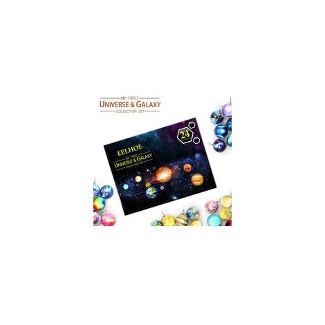 Calendario dell'Avvento di Natale da 24 giorni, scatola a sorpresa con 24 perle di vetro a forma di pianeta, regalo di Natale per bambini