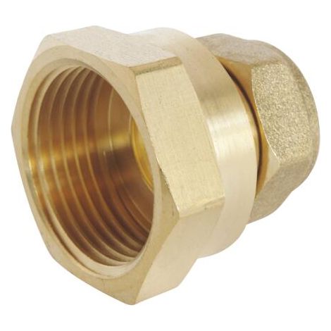 Raccord laiton bague laiton à compression - Tube cuivre Ø14 - Femelle 20/27