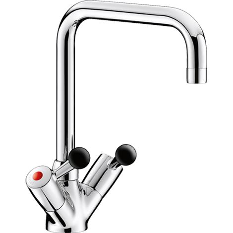 Delabie MBatt. 1-Lochbrg. 45l/min,Schwenkausl. L200, Bakelitkugelgr.