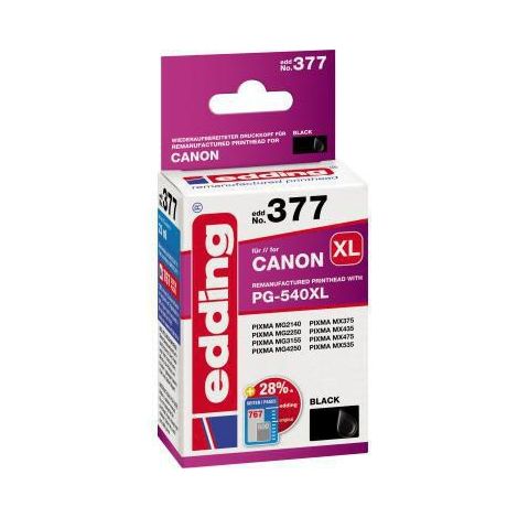 Tintenpatrone kein Originalzubehör Kompatibel mit: Canon PG-540XL EDD-377 ca. 765 Seiten schwarz 23ml (1/3)