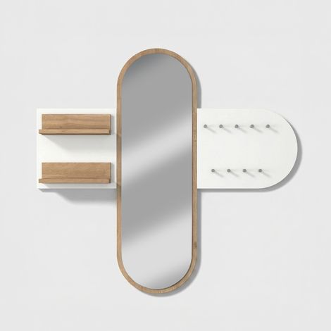 Wandgarderobe mit Spiegel und Ablagen Udran (1/5)