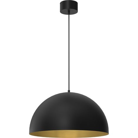 Suspension métal Luminex Single noire dorée Ø50 E27