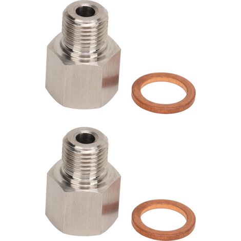 Adaptateur D'émetteur de Manomètre en Acier Inoxydable, 1/8 Pouces NPT Femelle vers M10 X 1.0 Mâle, Universel pour Voitures. (1/5)