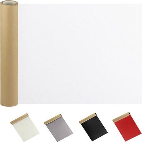 Patch de Réparation en Cuir - PU - 50 x 137 cm - Autocollant - Multi-usages - Blanc (1/4)