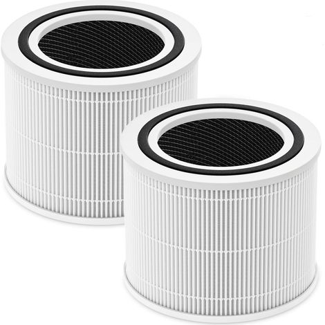 Filtro di ricambio Core 300 per VortexAir LEVOIT Core 300 Core300-P Core 300S Core 300S/P, purificatore d'aria Core 300-RF, griglia H13 3 in 1, carbone attivo HEPA, confezione da 2, bianco, Core 300-P (1/4)