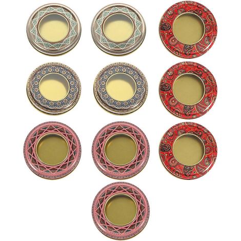 Lot de 10 boîtes de rangement créatives en fer, coloris safran assortis.-7.00X7.00X2.00CM (1/4)