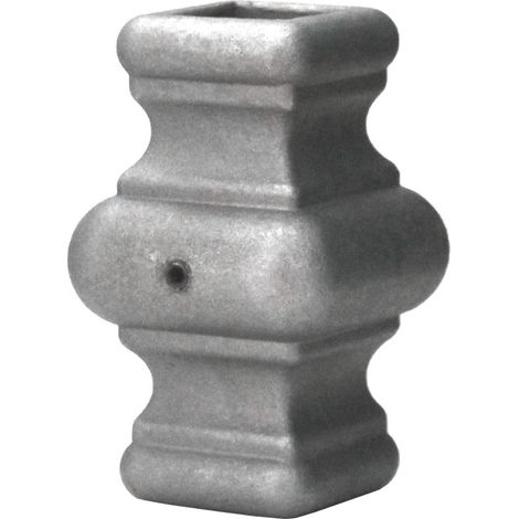 Garniture pour barreaux carrés de largeur 14mm - Hauteur 56mm largeur 33mm - Acier moulé - À visser - DECO FER FORGE (1/2)