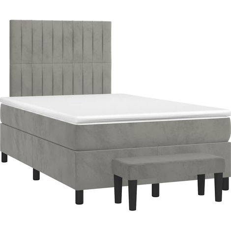 Maison Exclusive - Giroletto a Molle con Materasso Grigio Chiaro 120x190cm Velluto