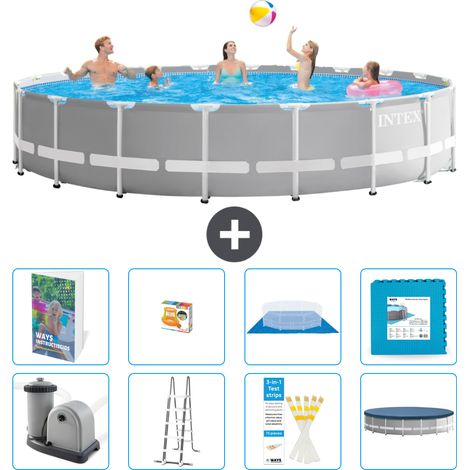 Intex Piscine Prism Frame Ronde - 610x132 cm - 9-pièces S570 (1/4)