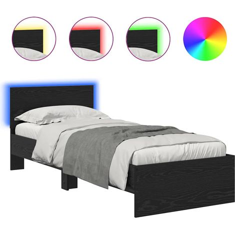 Maison Exclusive - Estructura de cama Roble Negro 75 x 190 cm Mad (1/5)