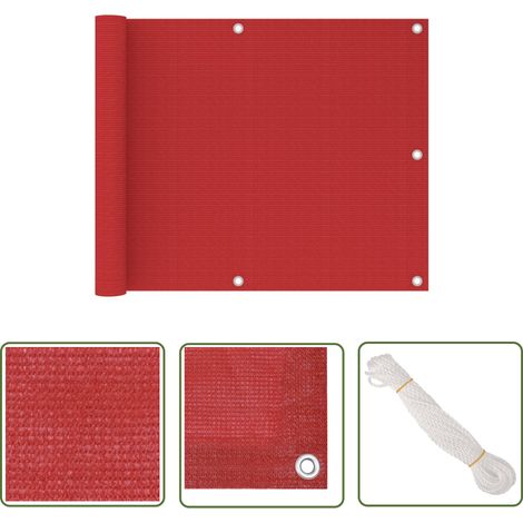 Écran de balcon,Brise-vue UV Protection Rouge 75x600 cm PEHD -68809 (1/5)