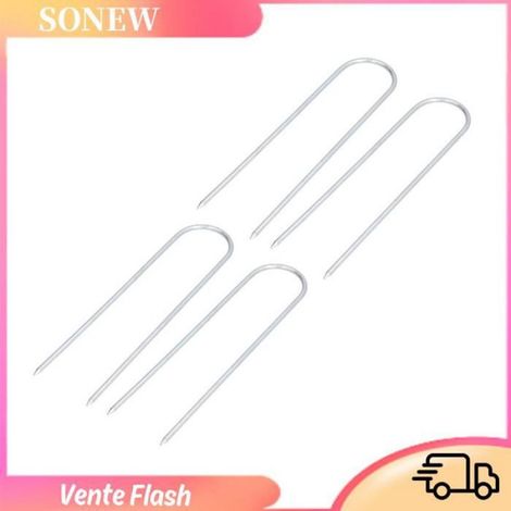 Sonew Pieu de jardin Piquet de jardin galvanisé en forme de U piquet de clôture de jardin pour serres pelouses jardins jardin salon (1/5)