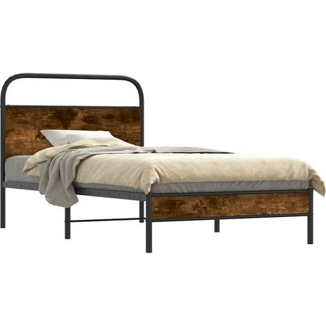 Maison Exclusive - Bettgestell ohne Matratze 100x200 cm Räucherei (1/5)